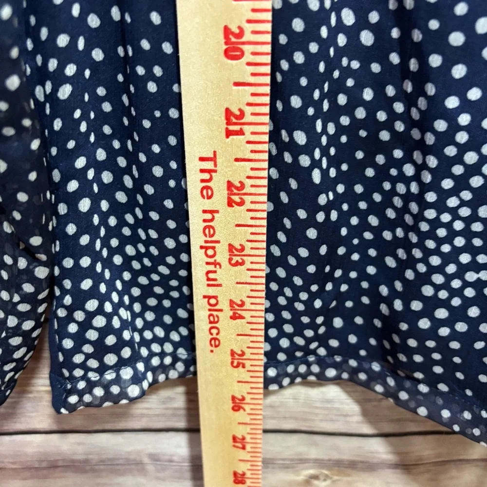 Boden Blue Polka Dot Blouse Size 6